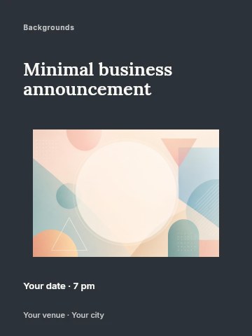 Abstract pastel geometric shape background in Minimal business announcement poster template