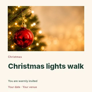 Christmas lights walk social media post template · Gallery editorial