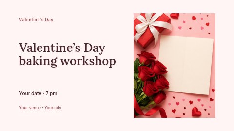 Valentine’s Day baking workshop banner template