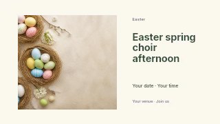 Easter spring choir afternoon presentation cover template · Horizontal photo dialogue