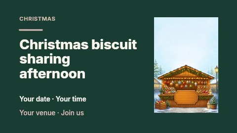 Christmas biscuit sharing afternoon presentation cover template · Horizontal photo dialogue