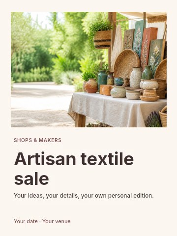 Artisan textile sale poster template