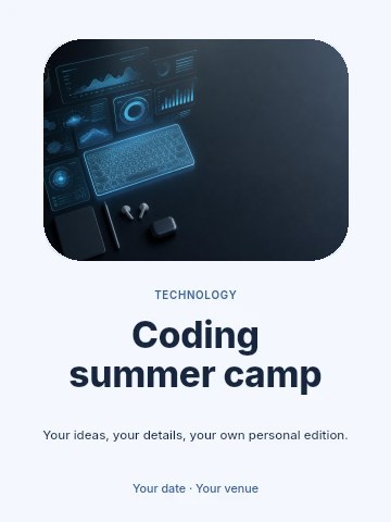 Coding summer camp invitation template