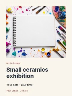Small ceramics exhibition poster template · Gallery editorial
