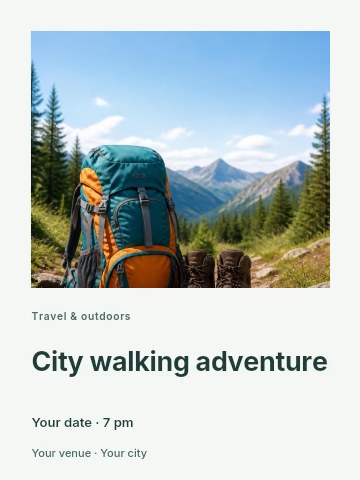 City walking adventure poster template