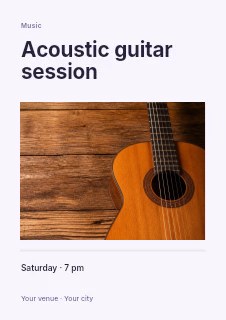 classic acoustic guitar on rustic wood in Acoustic guitar session · Title & photograph