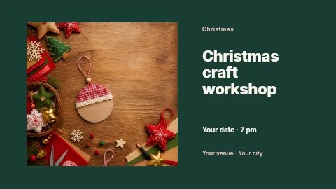 Christmas craft workshop banner template