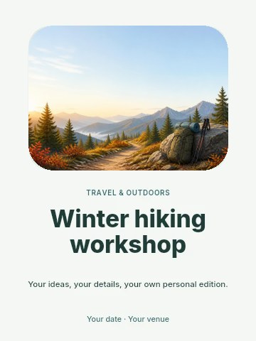 Winter hiking workshop invitation template