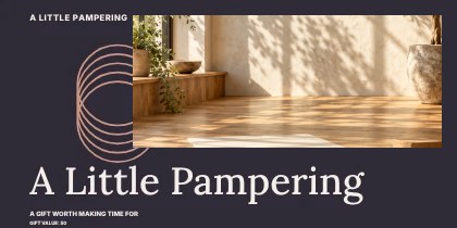 A Little Pampering · Modern gift voucher template
