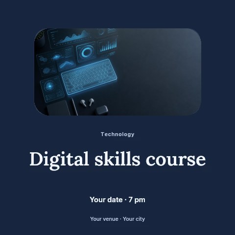 Digital skills course social media post template