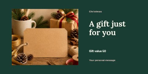 Festive Christmas gift wrapping scene in Christmas gift wrapping gift voucher template