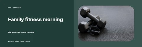Family fitness morning banner template