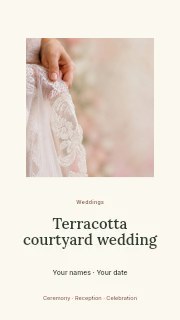 Terracotta courtyard wedding instagram story template · Picture window