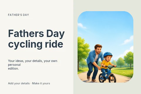 Fathers Day cycling ride postcard template