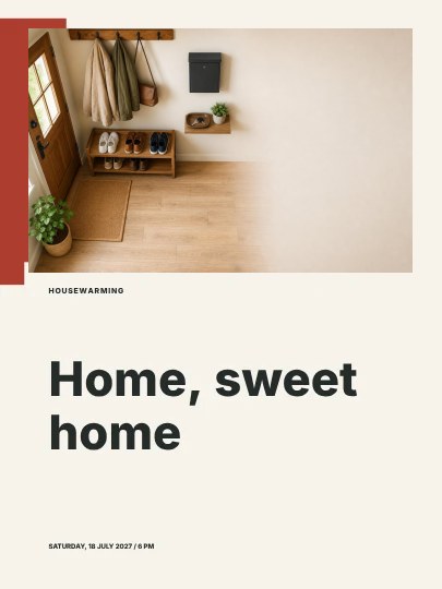 Home, sweet home · Playful invitation template