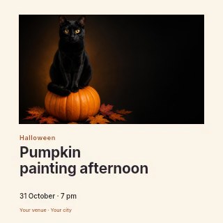 Pumpkin painting afternoon social media post template · Gallery editorial