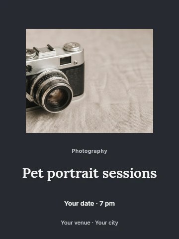 Pet portrait sessions poster template