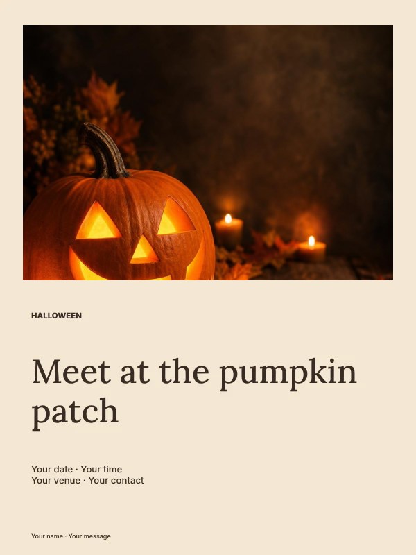 Pumpkin patch visit photo layout poster template