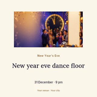 New Year Eve dance floor social media post template · Picture window