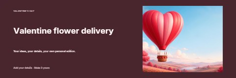 Valentine flower delivery banner template