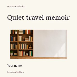 Quiet travel memoir podcast cover template · Modern programme