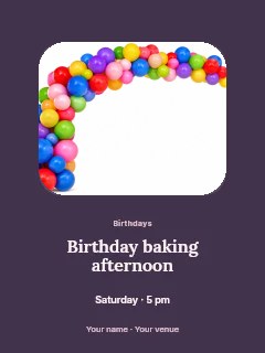 colorful balloon arch decoration in Birthday baking afternoon · Picture window