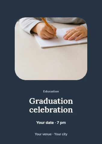 Graduation celebration flyer template