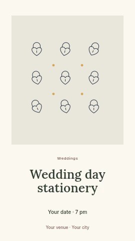 Heart-shaped padlock · Scattered Pattern in Wedding day stationery instagram story template