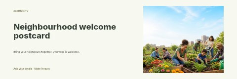 Neighbourhood welcome postcard banner template