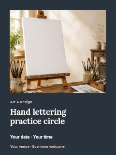 Hand lettering practice circle poster template · Gallery editorial