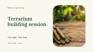Terrarium building session youtube thumbnail template · Horizontal photo dialogue