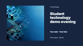 Student technology demo evening youtube thumbnail template · Horizontal photo dialogue
