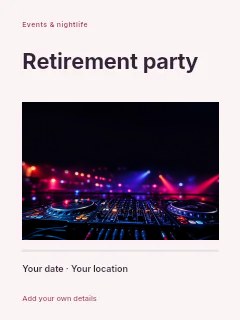 Retirement Party invitation template · Title & photograph