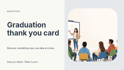 Graduation thank you card presentation cover template