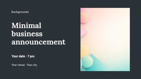 Soft Pastel Geometric Shapes Background in Minimal business announcement banner template