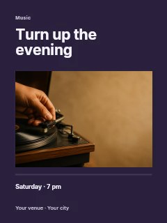 Live music photo announcement poster template · Title & photograph