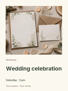 Ivory Garden Wedding invitation template · Gallery editorial