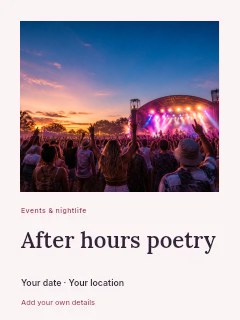 After hours poetry poster template · Gallery editorial