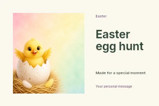 Easter egg hunt postcard template · Horizontal photo dialogue