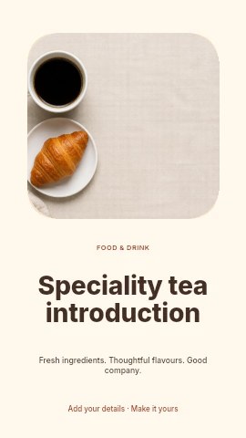 Speciality tea introduction instagram story template