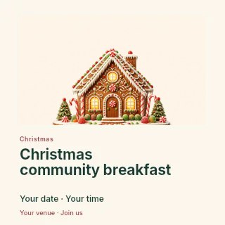 Christmas community breakfast social media post template · Gallery editorial