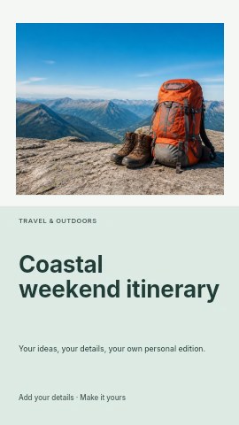 Coastal weekend itinerary instagram story template