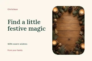 Christmas winter market photo layout postcard template · Horizontal photo dialogue