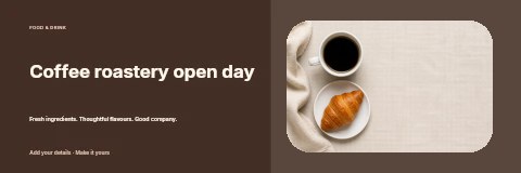 Coffee roastery open day banner template