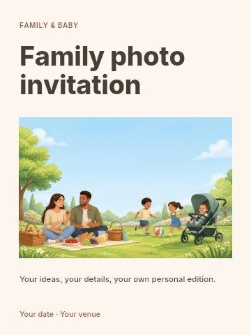 Family photo invitation template