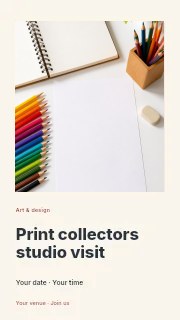 Print collectors studio visit instagram story template · Gallery editorial