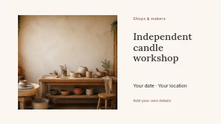 Independent candle workshop youtube thumbnail template · Horizontal photo dialogue