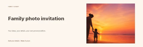 Family photo invitation banner template