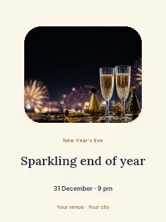 Sparkling end of year greeting card template · Picture window
