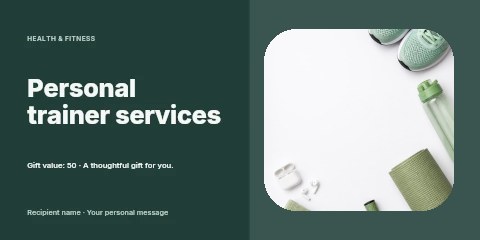 Personal trainer services gift voucher template